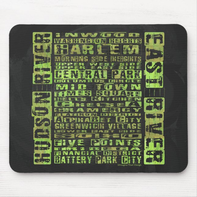 NYC-Nachbarschaften grün Mousepad (Vorne)