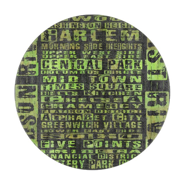 NYC-Nachbarschaften grün Schneidebrett (Vorderseite)