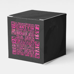 NYC-Nachbarschaften in heißen Rosa Geschenkschachtel