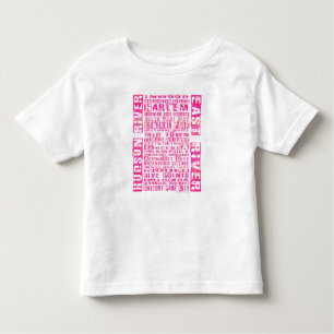 NYC-Nachbarschaften in heißen Rosa Kleinkind T-shirt