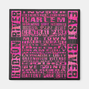 NYC-Nachbarschaften in heißen Rosa Magnet