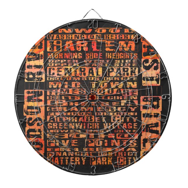 NYC Neighhoods Orange Dartscheibe (vorne)