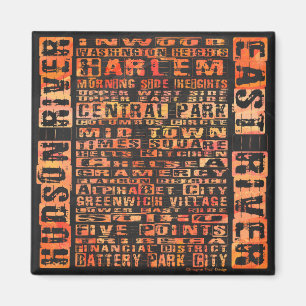 NYC Neighhoods Orange Magnet