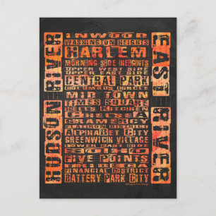 NYC Neighhoods Orange Postkarte
