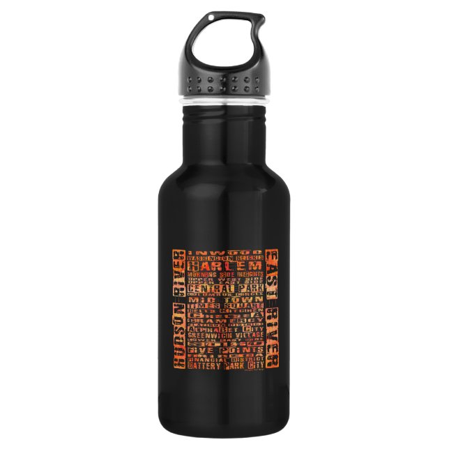 NYC Neighhoods Orange Trinkflasche (Vorderseite)