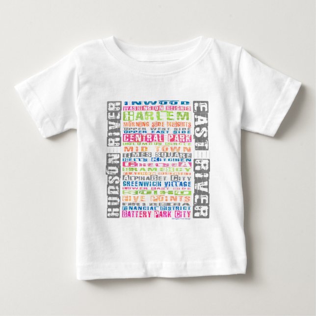 NYC Neighhoods Rainbow Baby T-shirt (Vorderseite)