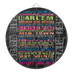 NYC Neighhoods Rainbow Dartscheibe