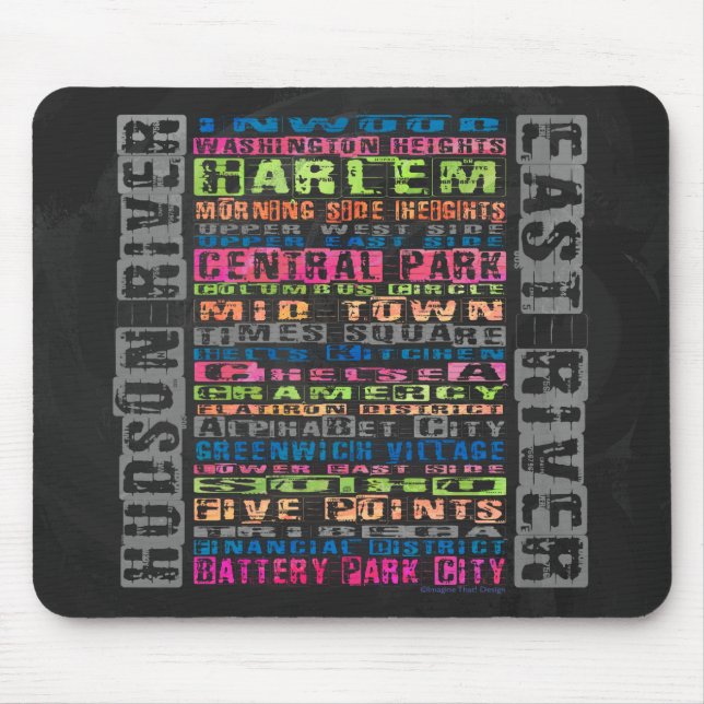 NYC Neighhoods Rainbow Mousepad (Vorne)