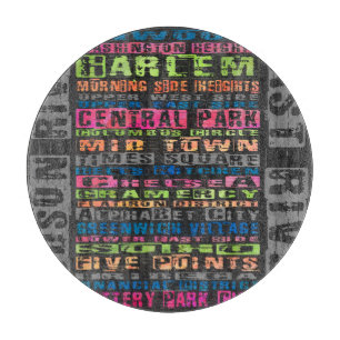 NYC Neighhoods Rainbow Schneidebrett