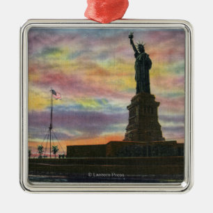 NYC, neue YorkSunrise Ansicht des Freiheitsstatuen Ornament Aus Metall