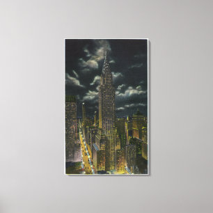 NYC, neues YorkChrysler Gebäude nachts # 2 Leinwanddruck