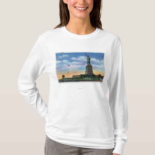NYC, neues YorkView des Freiheitsstatuen T-Shirt (Vorderseite)