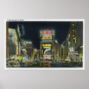 NYC, neues YorkView des Times Square nachts # 2 Poster