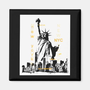 Nyc New York Brooklyn Bridge Liberty Statue Herren Magnet
