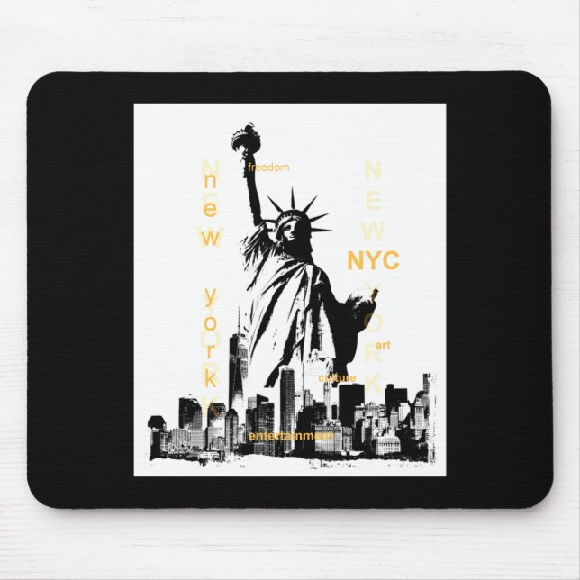 Nyc New York Brooklyn Bridge Liberty Statue Mens _ Mousepad (Vorne)
