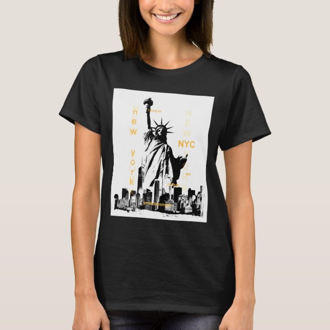 Nyc New York Brooklyn Bridge Liberty Statue Mens _ T-Shirt (Vorderseite)