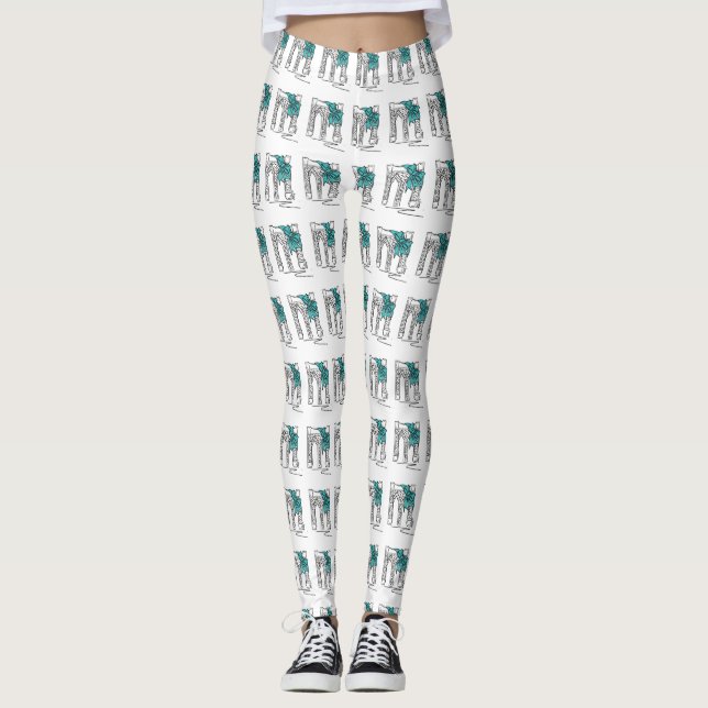 NYC New York City Brooklyn Bridge Hanukkah Holiday Leggings (Vorderseite)