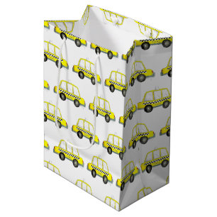 NYC New York City Checkered Yellow Taxi Mittlere Geschenktüte