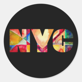 NYC New York City Künstlerisch Trendfarben Runder Aufkleber