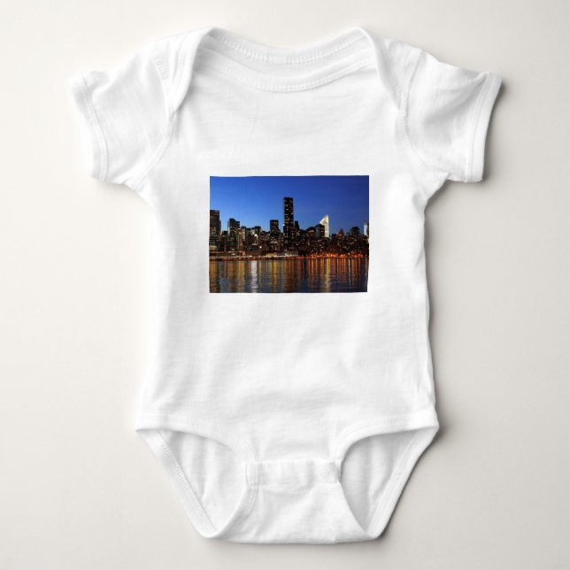 NYC New York City Manhattan Nacht Baby Strampler (Vorderseite)