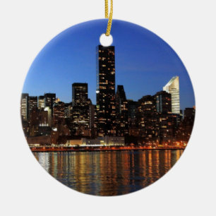 NYC New York City Manhattan Nacht Keramikornament