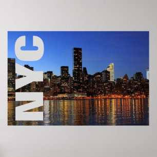 NYC New York City Manhattan Nacht Poster