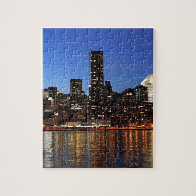 NYC New York City Manhattan Nacht Puzzle (Vertikal)