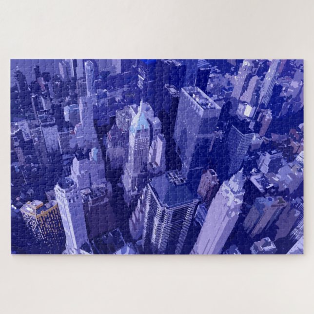 NYC New York City Manhattan Skyscrappers Puzzle (Horizontal)