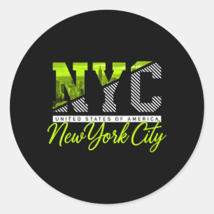 Nyc New York City Skyline Reise Reise Souvenir Runder Aufkleber