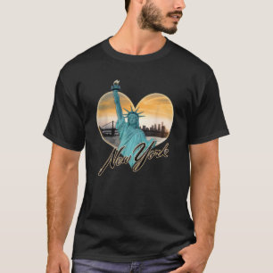 NYC New York City Skyline Souvenir Statue Liber T-Shirt