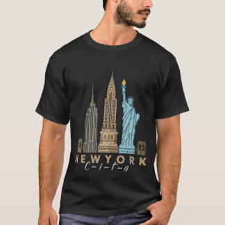 NYC New York City Skyline Statue of Liberty T-Shir T-Shirt