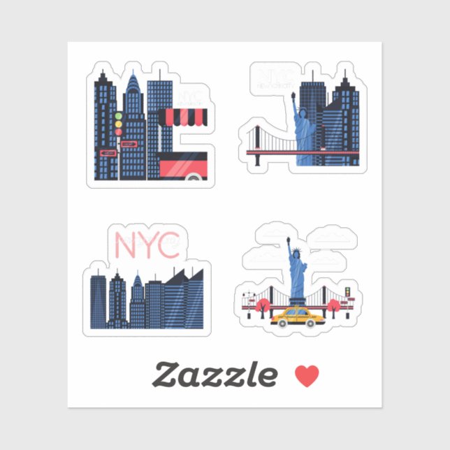 NYC (New York City) Stickers Aufkleber (Blatt)