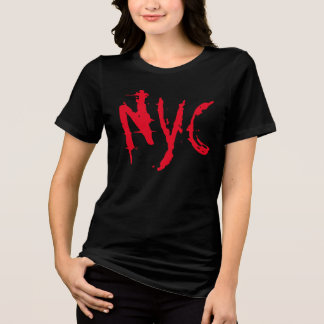 NYC New York City T-Shirt - Roter Grunge individue Tri-Blend Shirt