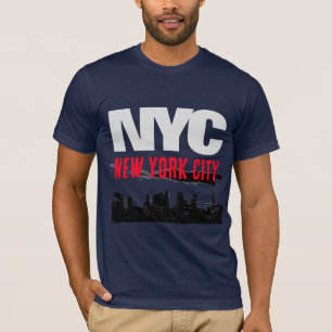 NYC New York City USA Retro Vintage Navy Blau T-Shirt
