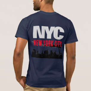 NYC New York City USA Retro Vintage Navy Blau T-Shirt