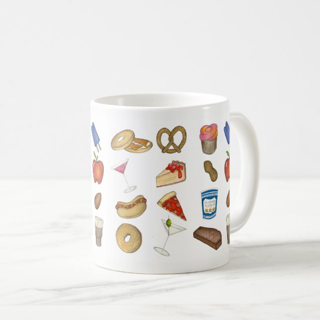 NYC New York Feinschmecker Pizza Bagel Pretzel Che Tasse (VorderseiteRechts)