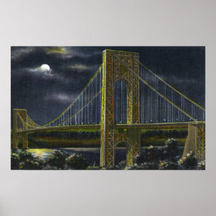 NYC, New York George Washington Bridge bei Nacht Poster