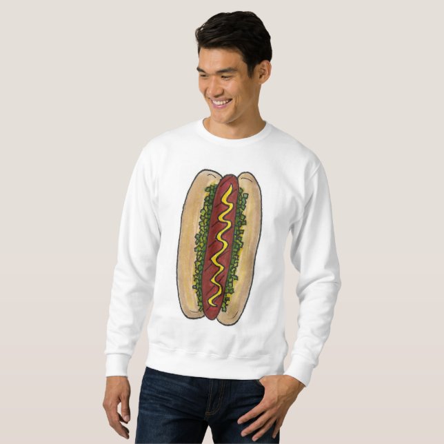 NYC New York Hot Dog w/ Mustard Relish Sweatshirt (Vorne ganz)