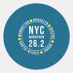Nyc New York Souvenir Marathonläufer _1 Runder Aufkleber