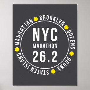 Nyc New York Souvenir Marathonläufer Poster