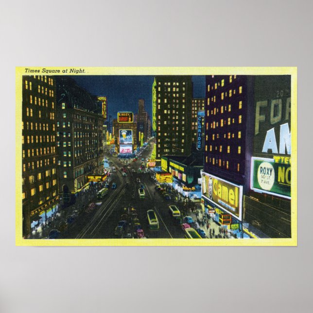 NYC, New YorkView of Times Square at Night # 1 Poster (Vorne)