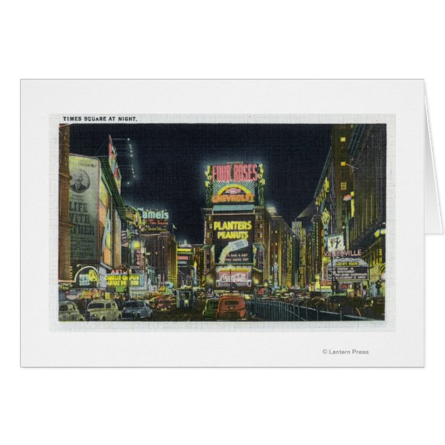 NYC, New YorkView of Times Square at Night # 2 (Vorderseite (Horizontal))