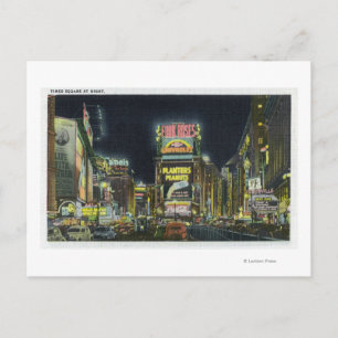 NYC, New YorkView of Times Square at Night # 2 Postkarte