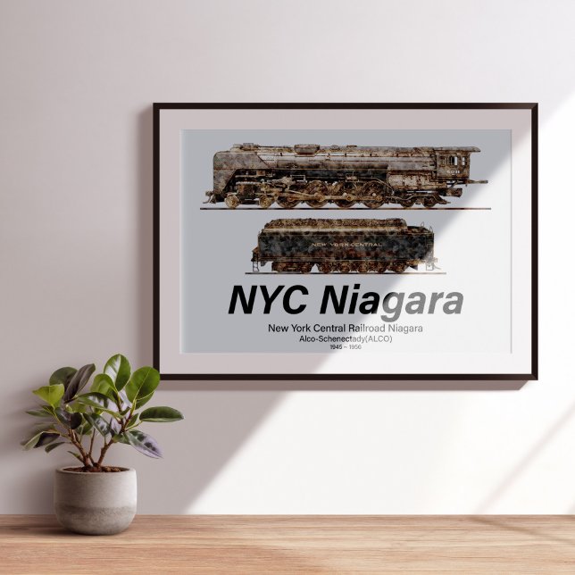 NYC Niagara – American Train Steam Locomotive Poster (NYC Niagara – American Train Steam Locomotive. Poster)