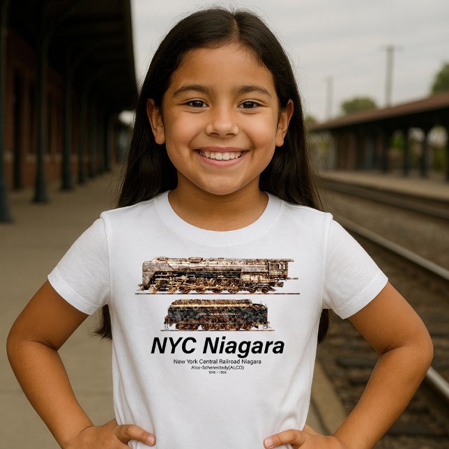NYC Niagara – American Train Steam Locomotive T-Shirt (NYC Niagara – American Train Steam Locomotive. Girl Basic T-Shirt)