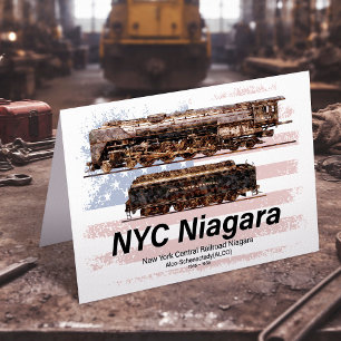 NYC Niagara Steam Locomotive Profil Amerikanische Dankeskarte