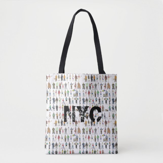 NYC People New York City Watercolor Print Tasche (Vorderseite)