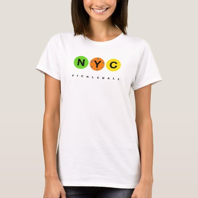 NYC Pickleball Logo - Pocket Light zentriert T-Shirt (Vorderseite)