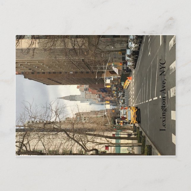 NYC Postcard Lexington und Chrysler Postkarte (Vorderseite)