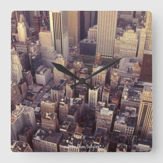 NYC QUADRATISCHE WANDUHR (Vorderseite)